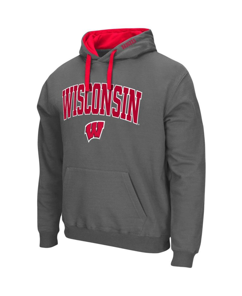 Men's Wisconsin Badgers Big and Tall Arch & Logo 2.0 Pullover Hoodie