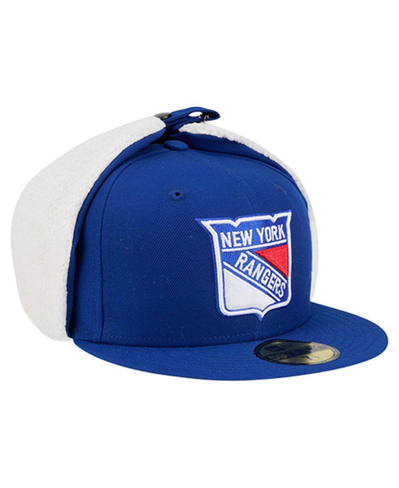 Men's Blue New York Rangers Injection Dog Ear Classic Fitted Hat