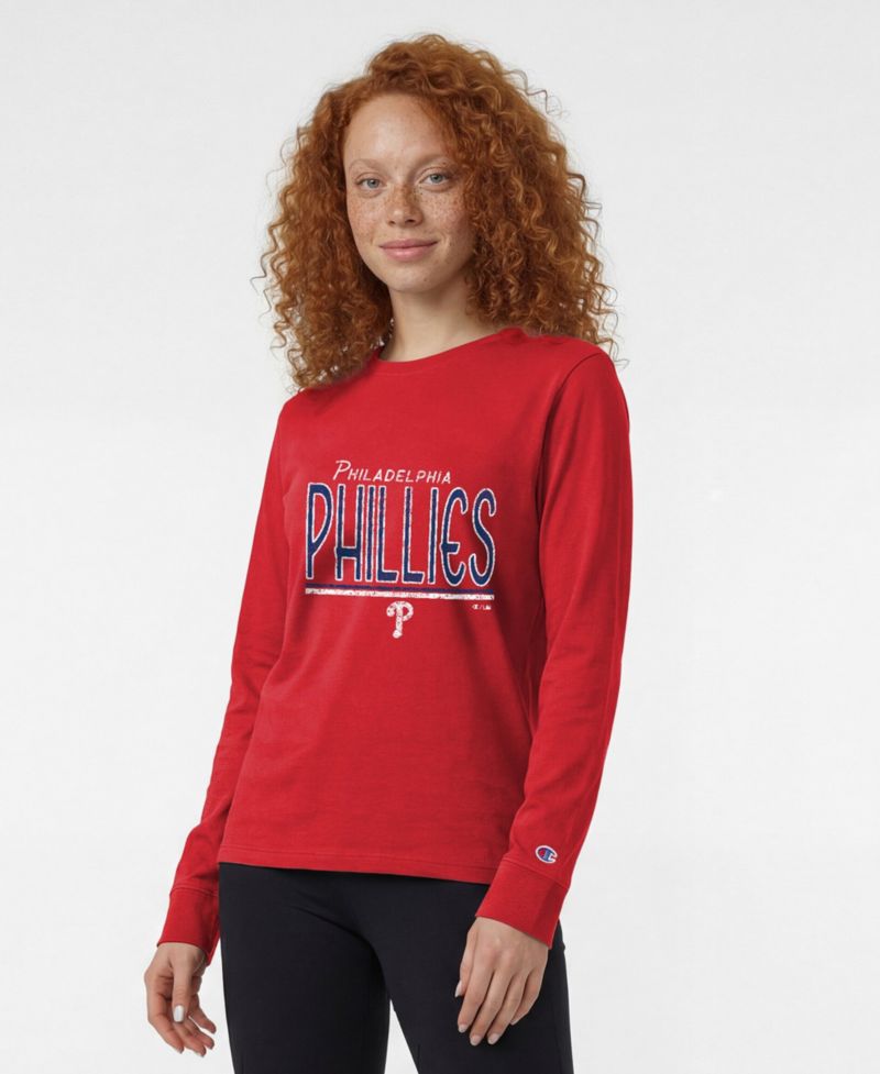 Women's Philadelphia Phillies Long-Sleeve Crewneck T-Shirt