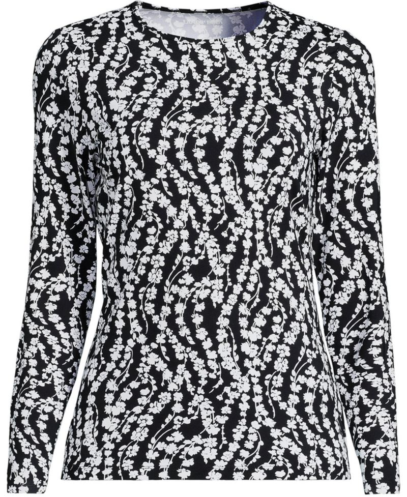 Plus Size Long Sleeve Crewneck Garden Tee - Sunshade UPF 50 Quick Dry