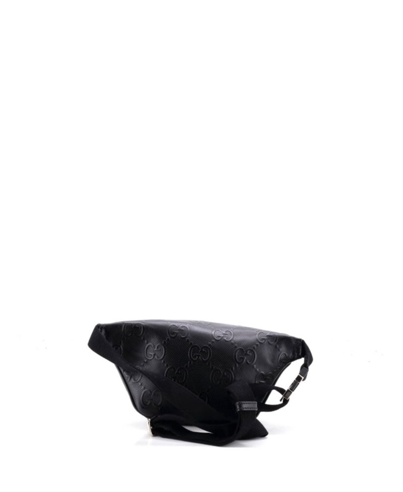 Small GG Embossed Perforated Adjustable Leather Belt Bag