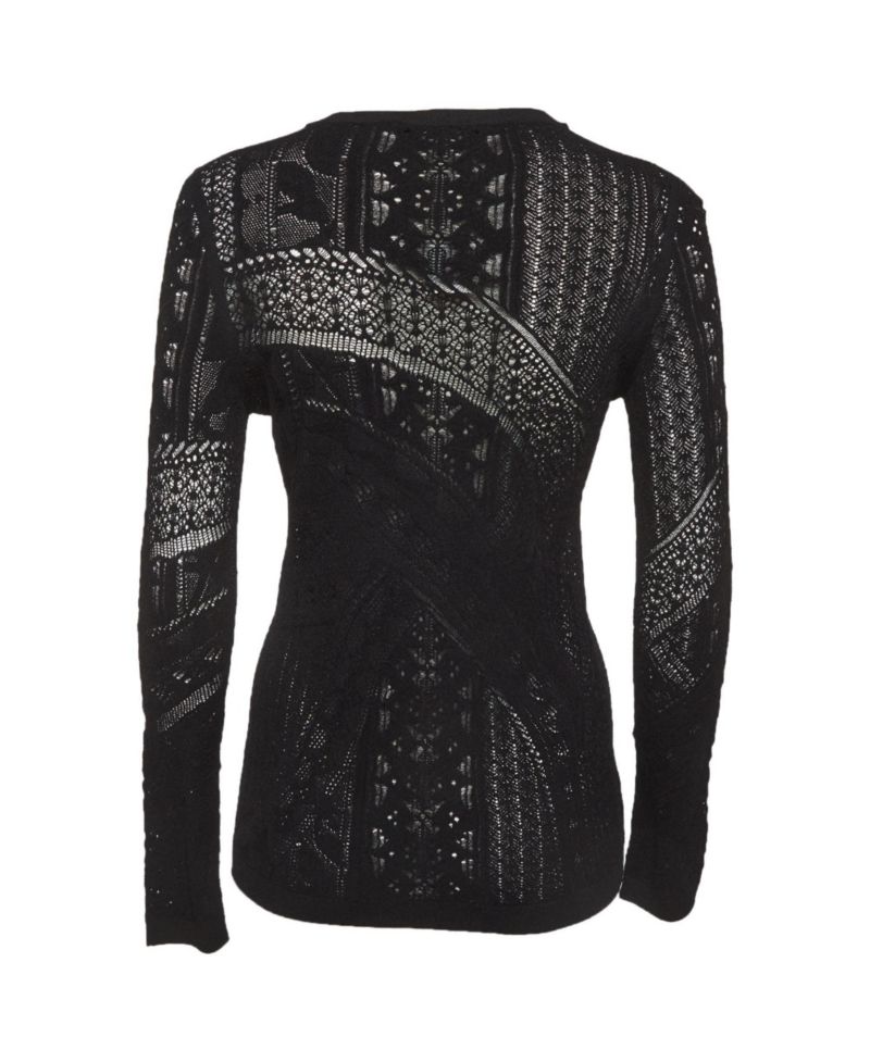 Women's Patterned Knit Long Sleeve Top