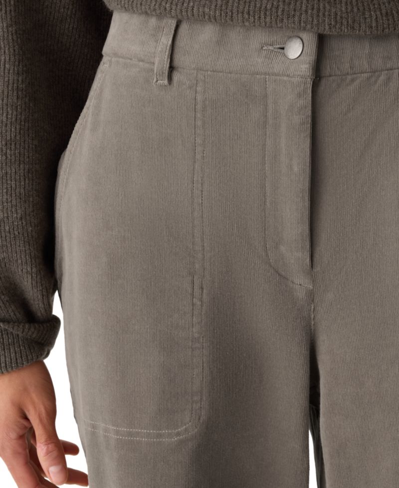 Eileen Fisher Petite Ankle Arch Corduroy Mid-Rise Pants