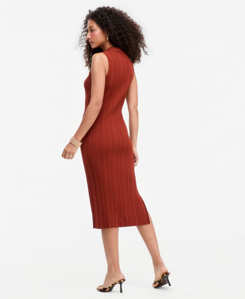 Women's Ribbed-Knit Body-Con Sleeveless Sweater Dress