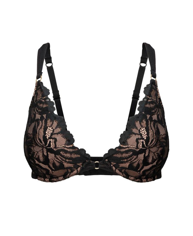 Marieprune Lace Push Up Plunge Bra