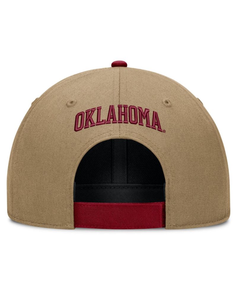 Men's and Women's Beige/Crimson Oklahoma Sooners Primetime Rise Dri-FIT Adjustable Hat