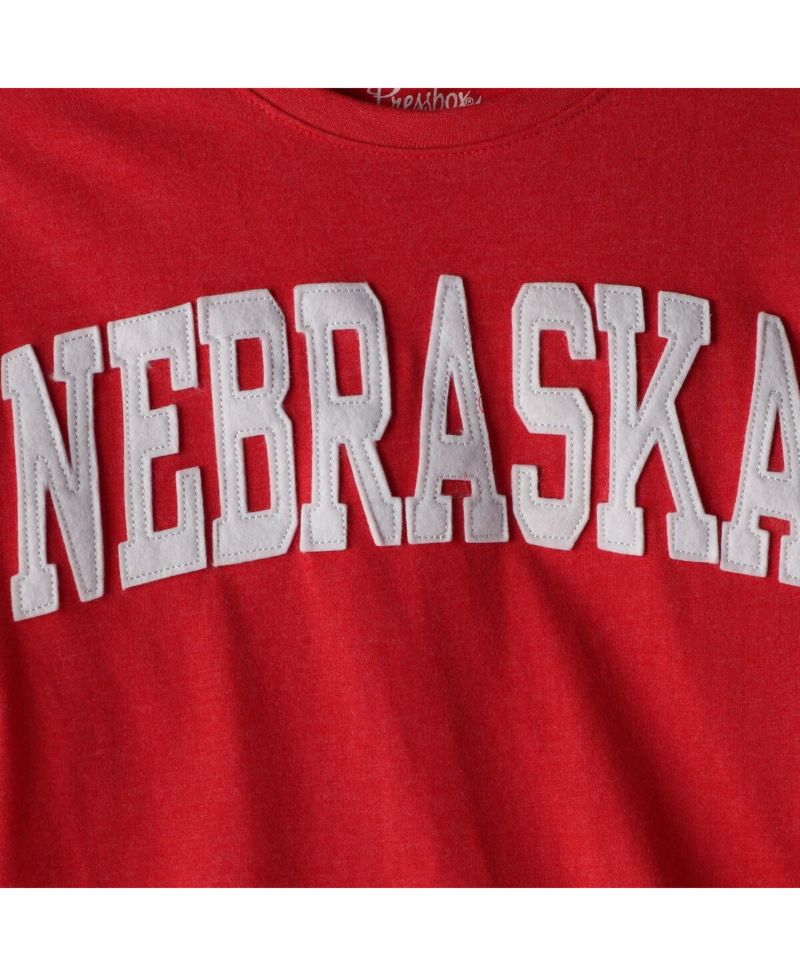 Women's Heathered Scarlet Nebraska Huskers Two-Hit Canyon Long Sleeve T-shirt