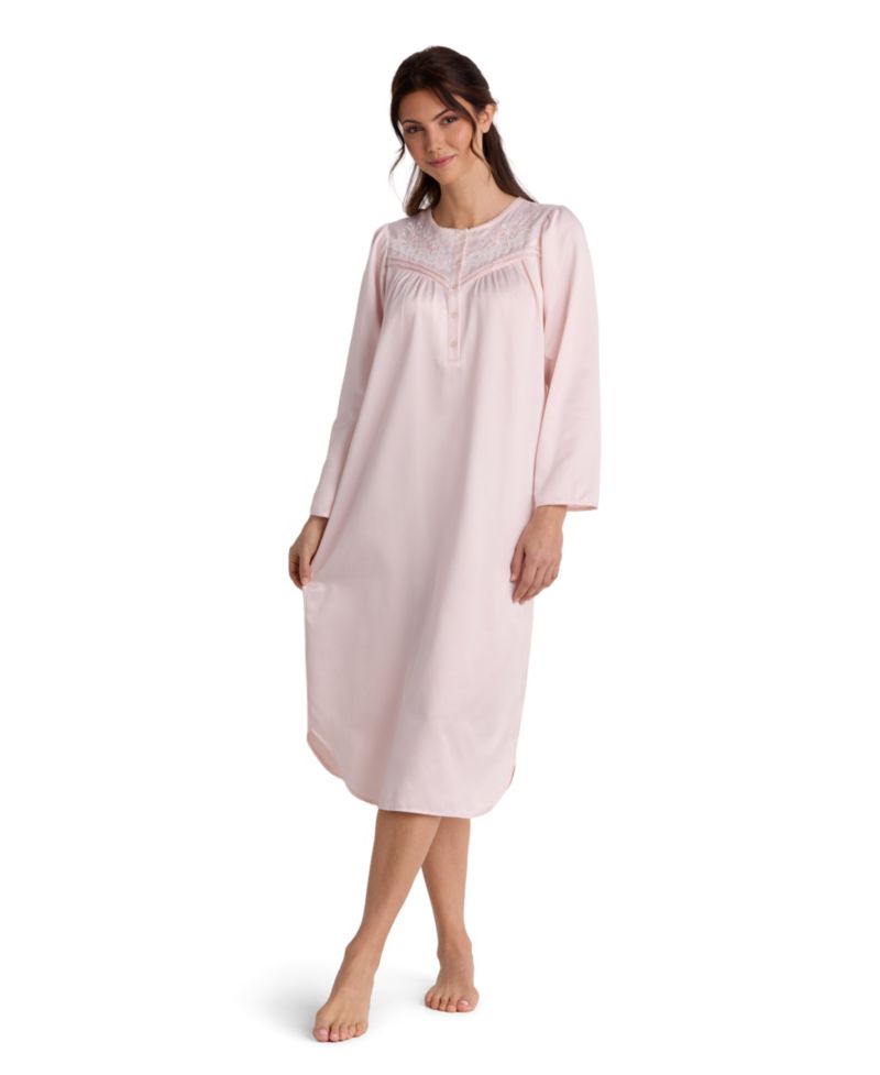 Women's Brushed Back Satin Long-Sleeve Gown