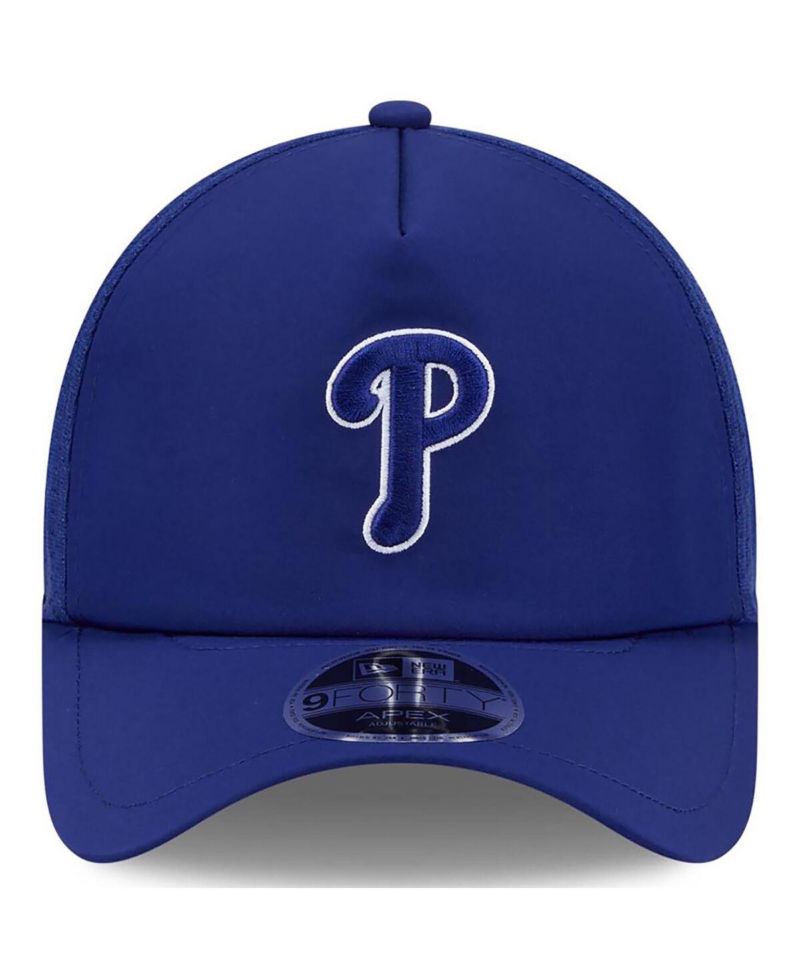 Men's Royal Philadelphia Phillies 2026 Batting Practice Apex 9FORTY Adjustable Trucker Hat