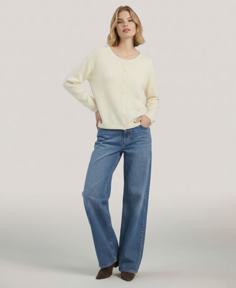 Women's Round Neck Long-Sleeve Cardigan