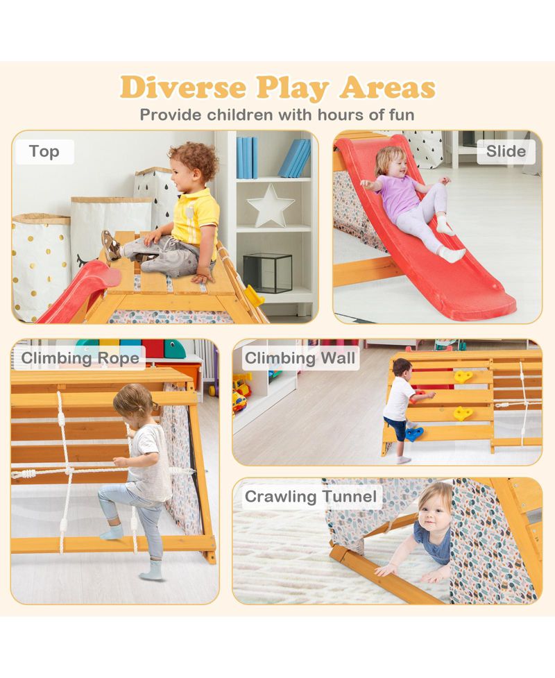 5-in-1 Wooden Indoor Jungle Gym Play Center