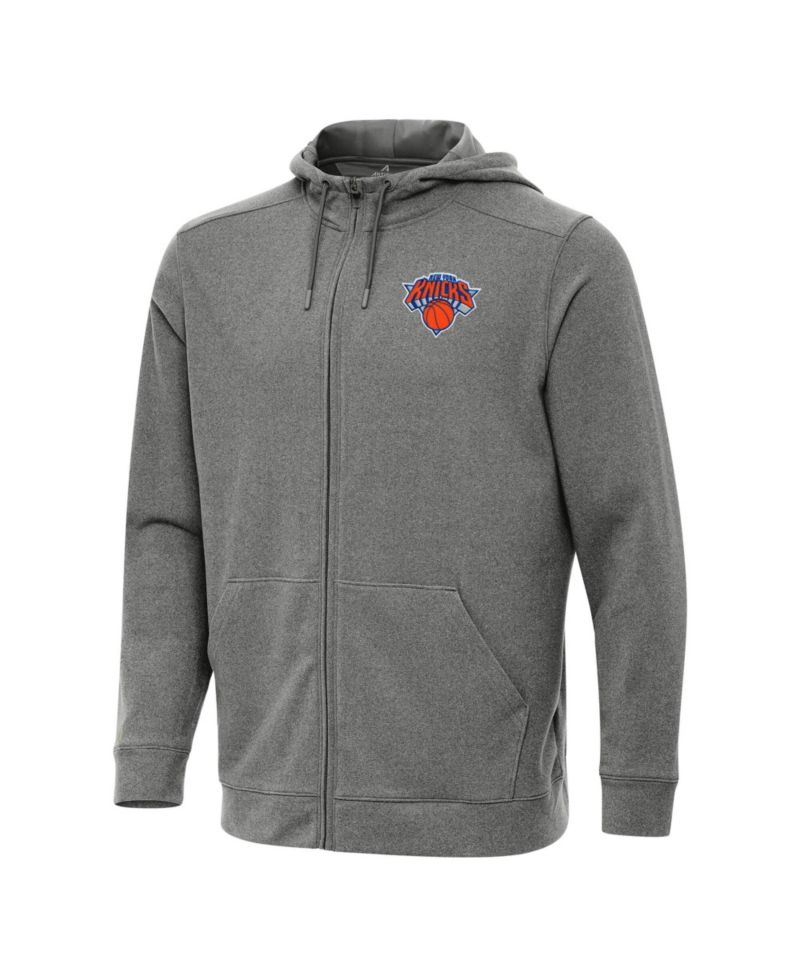 Men's Heather Charcoal New York Knicks Effortless Full-Zip Hoodie