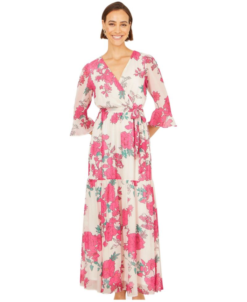 Women's Blossom Print Maxi Wrap Dress