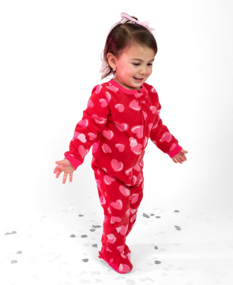 Baby Girls Matching Family One-Piece Sleep 'n Play Fleece Footed Pajamas - Cute and Playful Prints (03M-24M)
