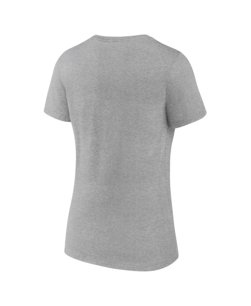 Women's Heather Gray Utah Hockey Club Draft Logo V-Neck T-Shirt