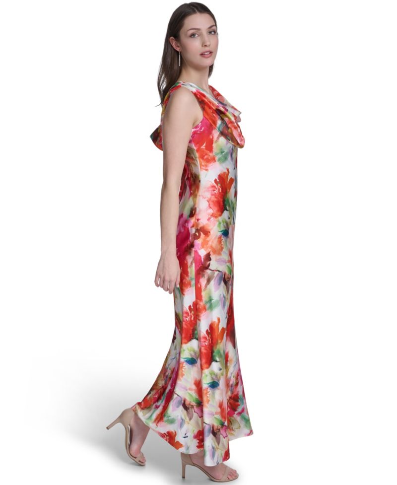 Women's Sleeveless Drape Cowl Neck Gown