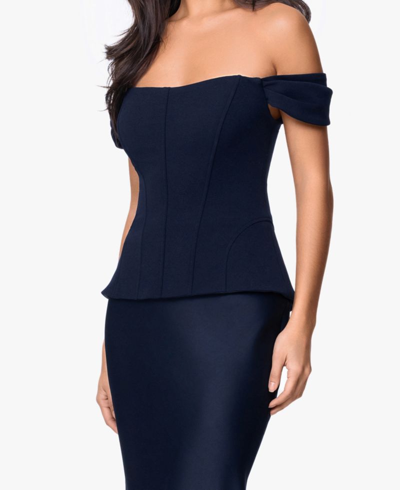 Women's Long Off-The-Shoulder Corset Dress