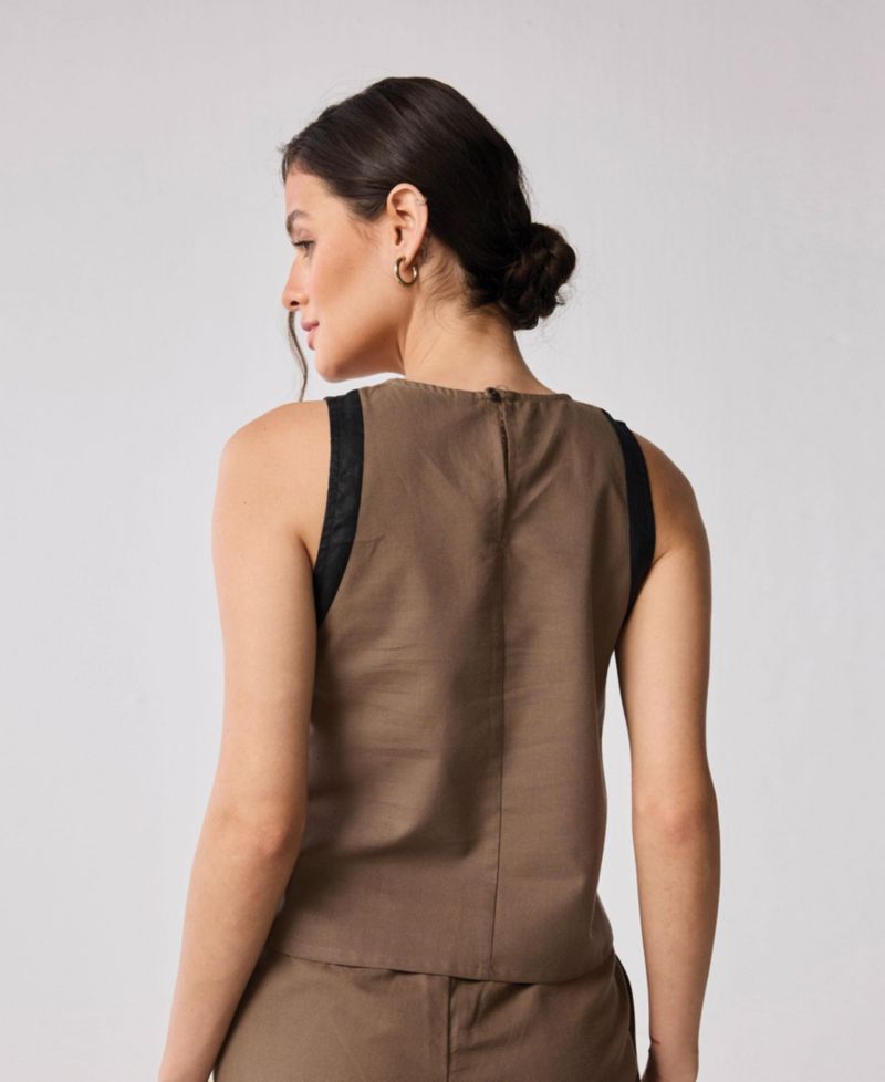 Women's Sleeveless Colorblock Top