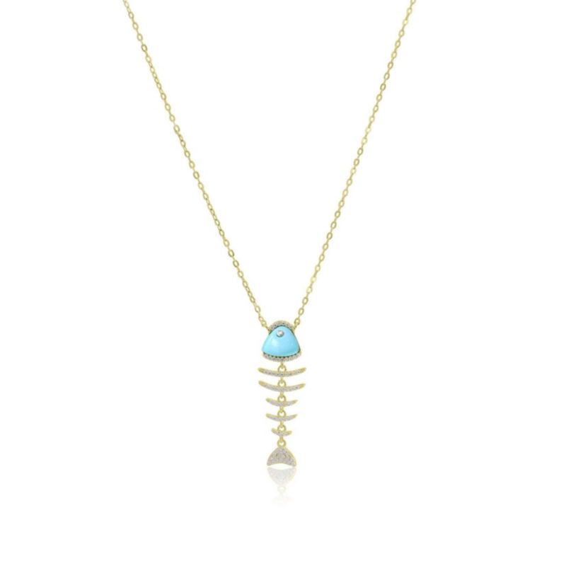 Fish Necklace 14K Gold-Plated Sterling Silver