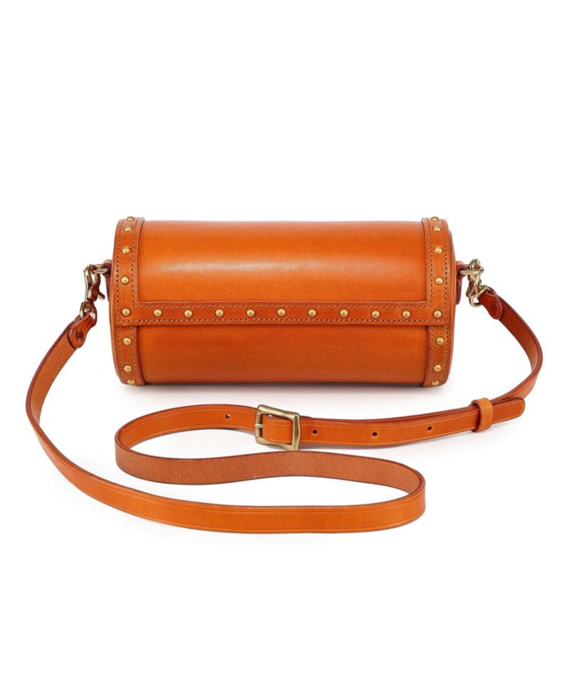 Oranda Small Leather Barrel Crossbody Bag