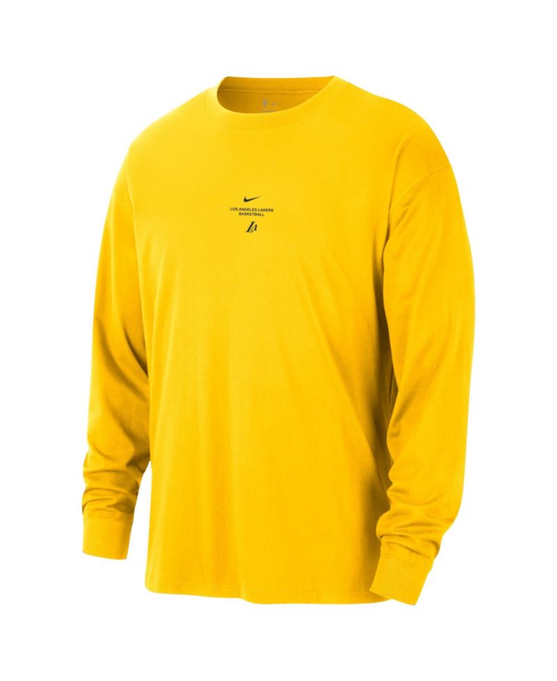 Men's Yellow Los Angeles Lakers 2026 Standard Issue Pre-Game Performance Long Sleeve T-Shirt