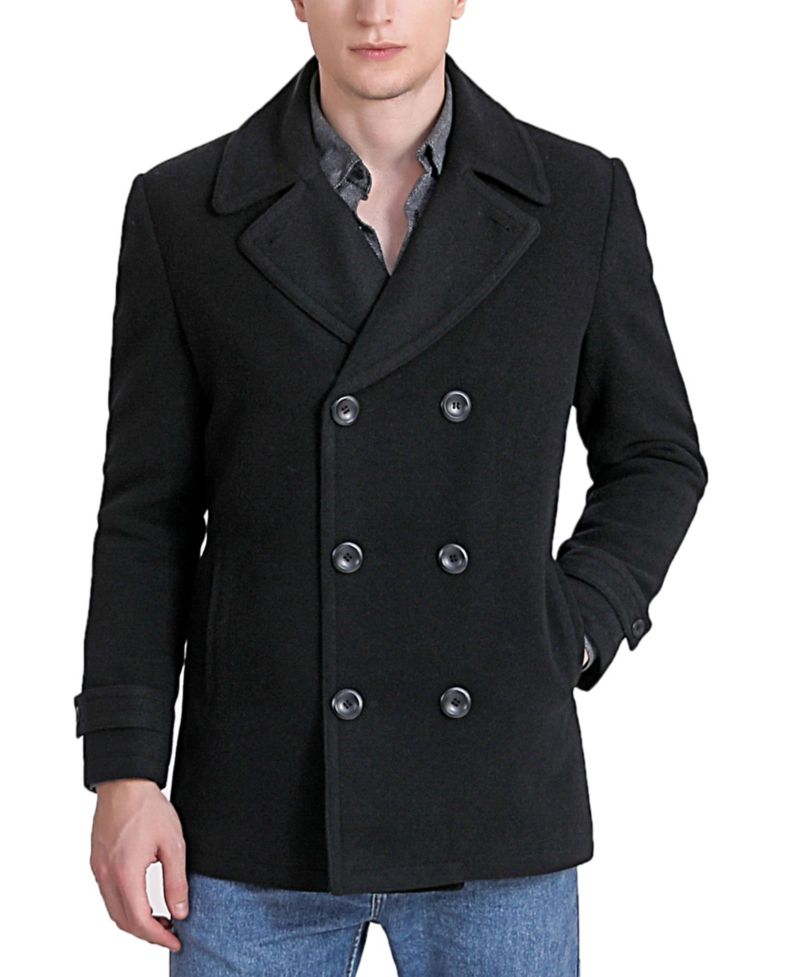 Men Wool Blend Pea Coat