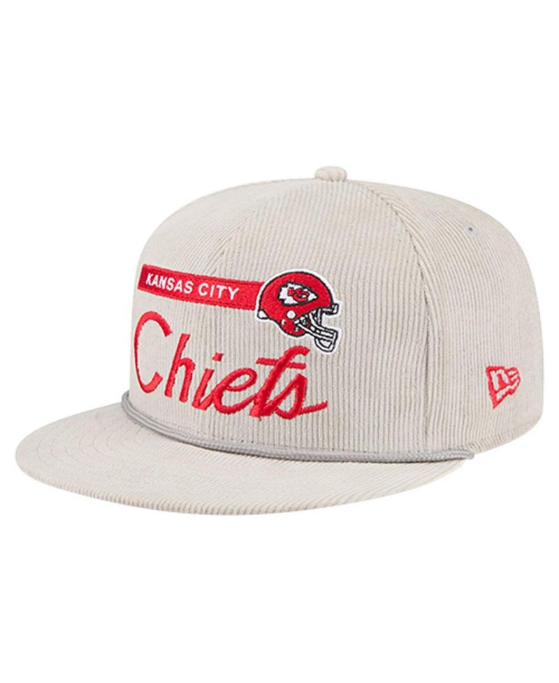 Men's Gray Kansas City Chiefs Cord Rope Corduroy 9FIFTY Snapback Hat