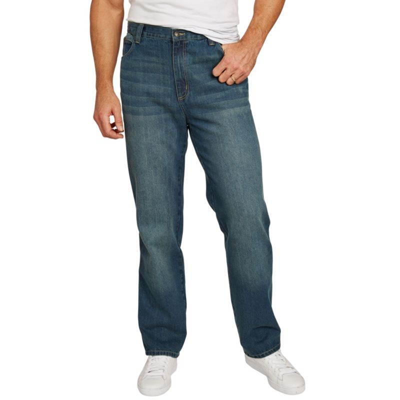 Men's by KingSize Loose-Fit Side Elastic 5-Pocket Jeans