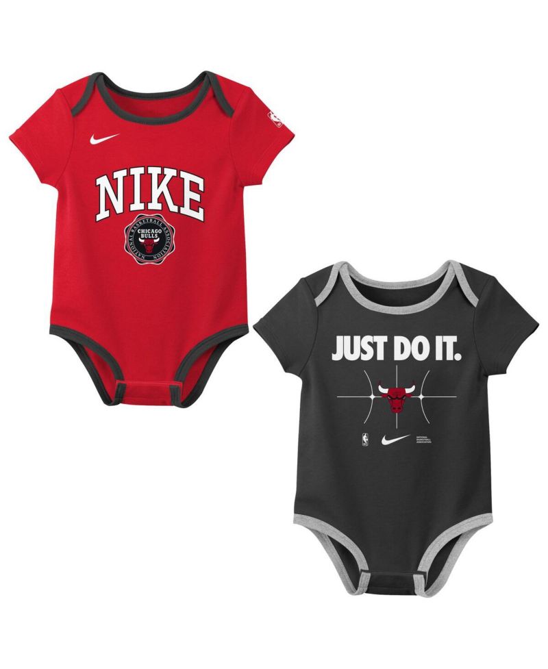 Newborn 2-Pack Red/Black Chicago Bulls Just Do It Bodysuit Set