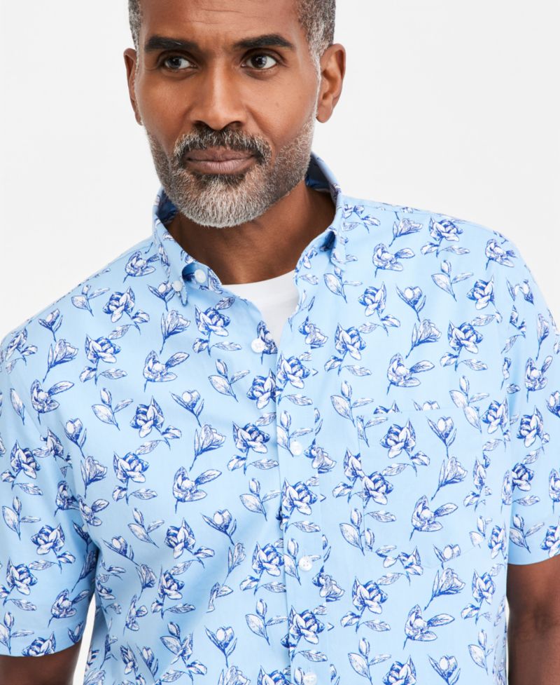 Men's Ketch Floral Poplin Short-Sleeve Shirt