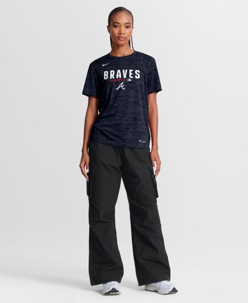 Women's Navy Atlanta Braves Authentic Collection Velocity Dri-FIT T-Shirt