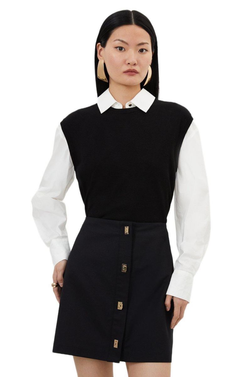 Women's Techno Cotton Gold Clasp Skirt