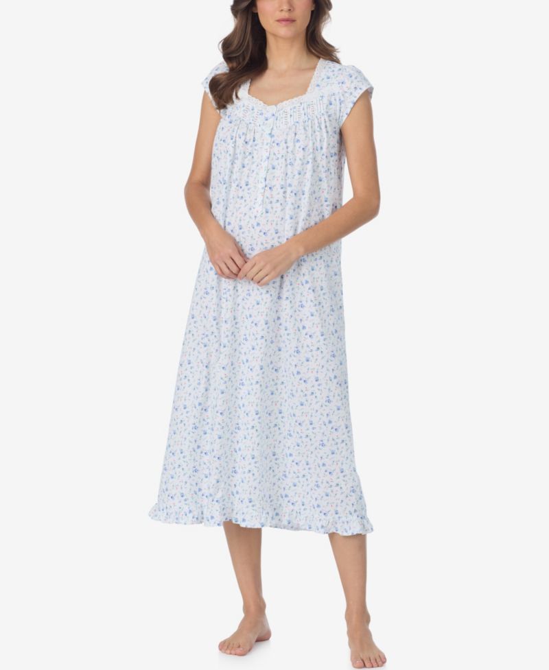 Women's Floral Cap-Sleeve Ballet Nightgown