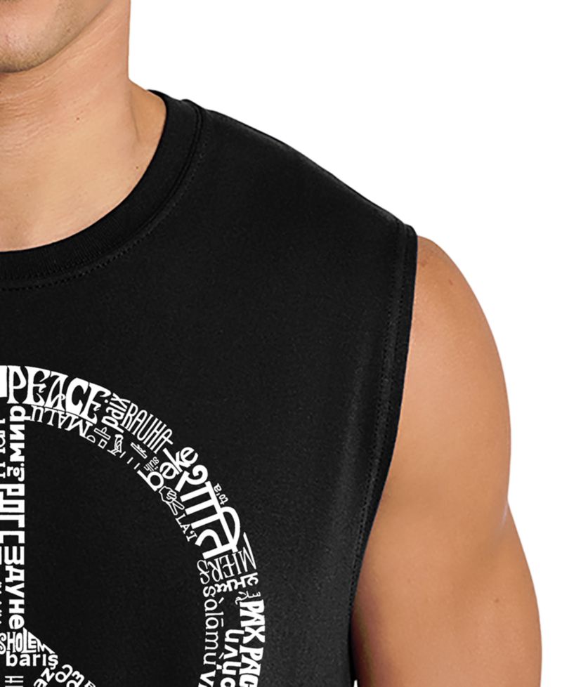 Men's Peace Symbol Word Art Tank Top