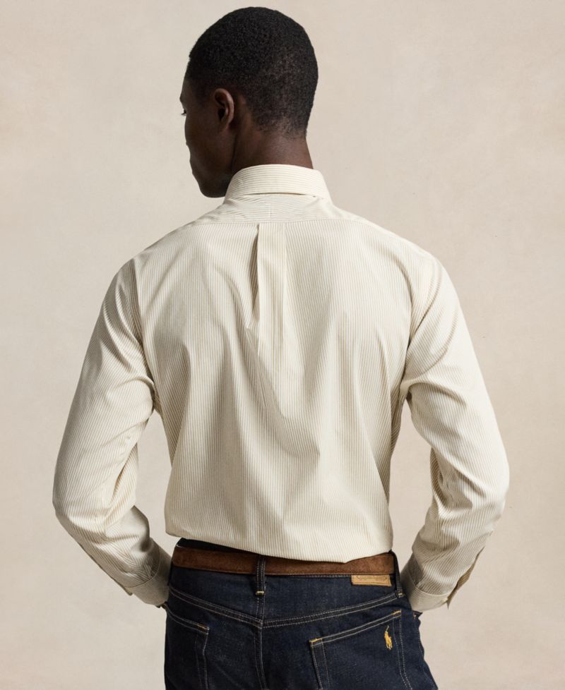 Men's Custom Fit Plaid Oxford Long-Sleeve Shirt