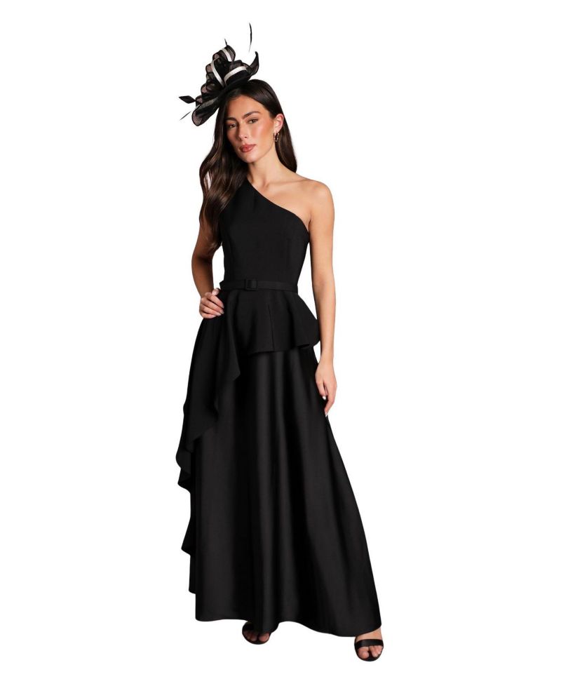 Women's One Shoulder Satin Maxi Dress