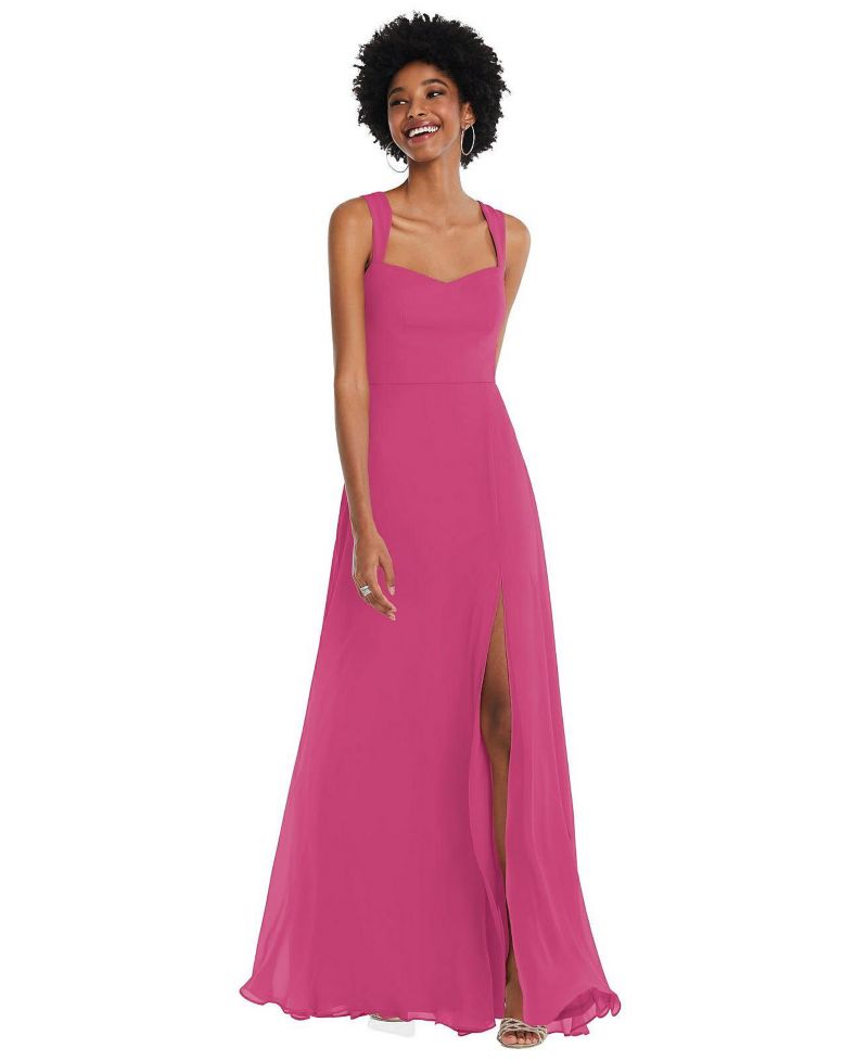 Contoured Wide Strap Sweetheart Maxi Dress
