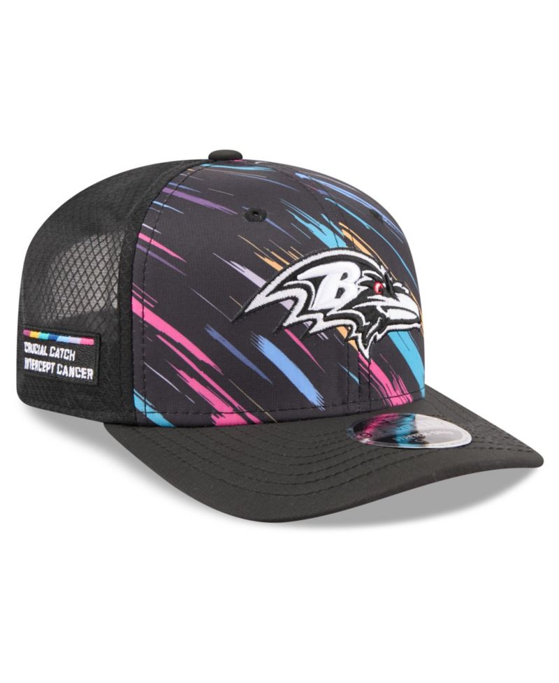 Men's Black Baltimore Ravens 2026 NFL Cruical Catch 9SEVENTY Adjustable Trucker Hat