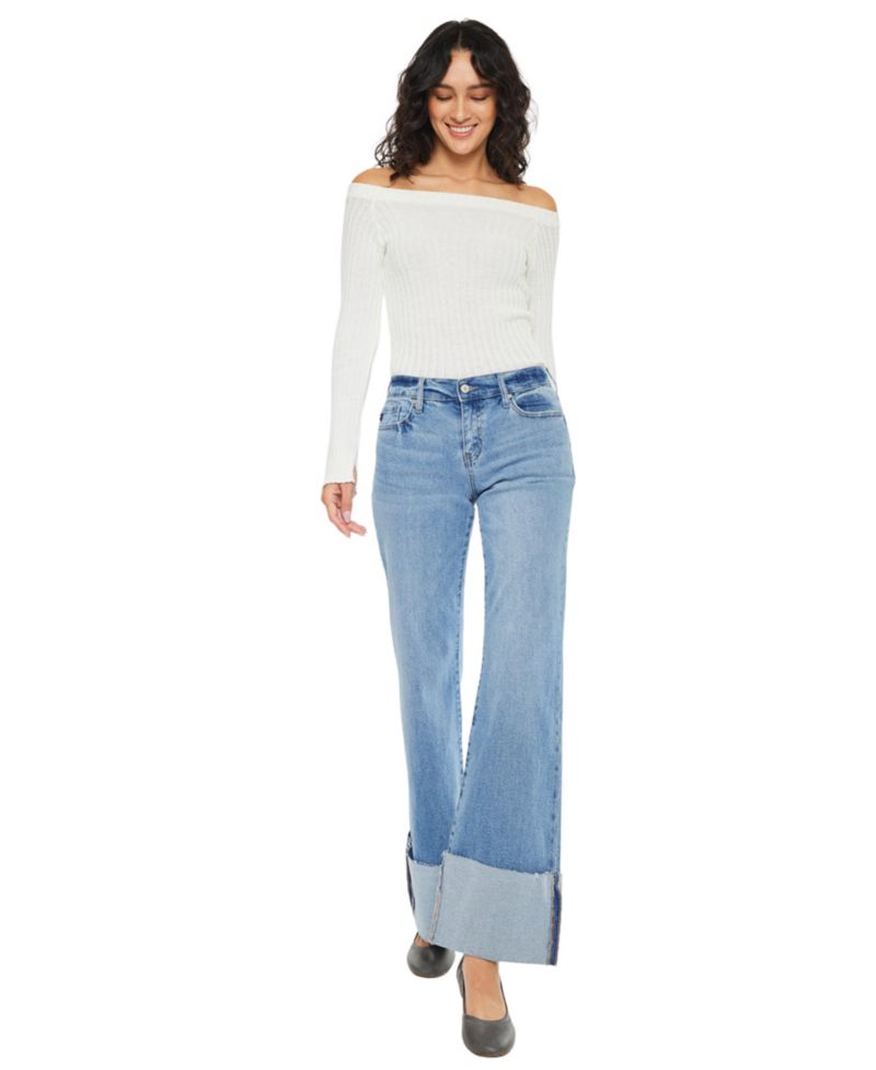 Women's Emma Mid Rise Wide Flare Jeans