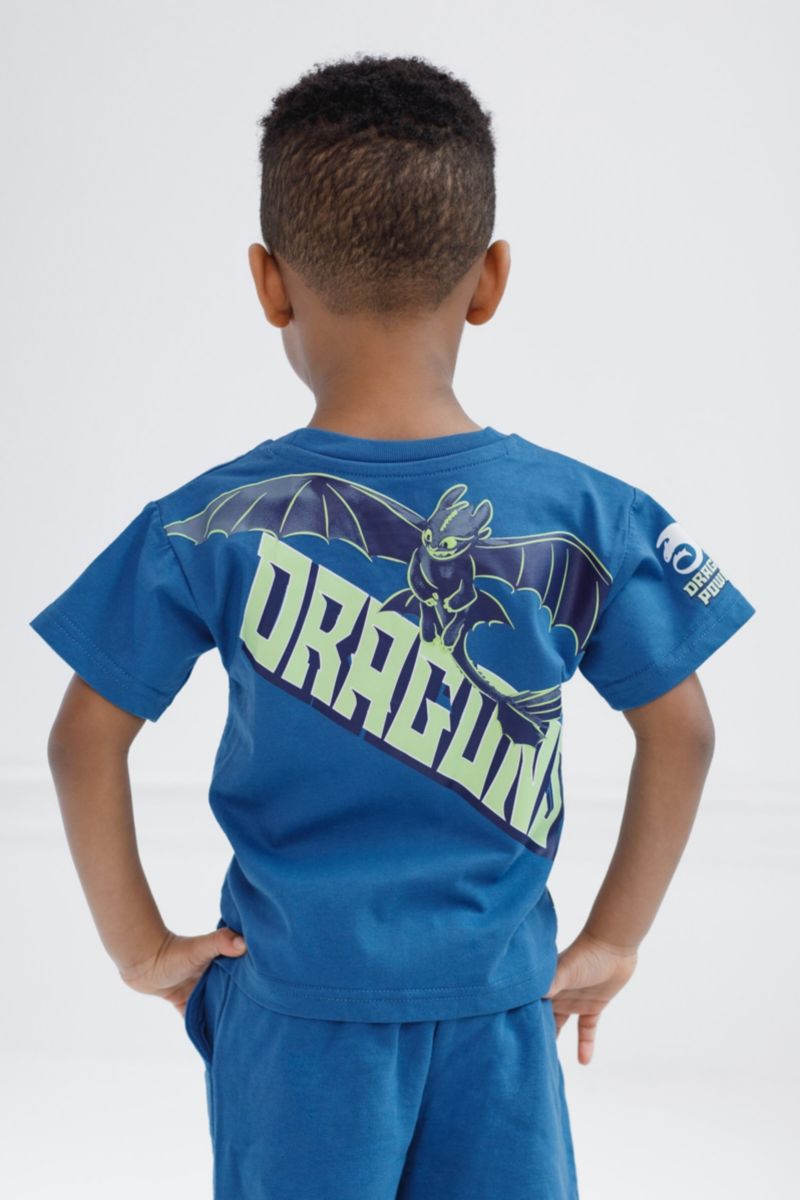 Boys DreamWorks Toothless T-Shirt and French Terry Shorts Outfit Set