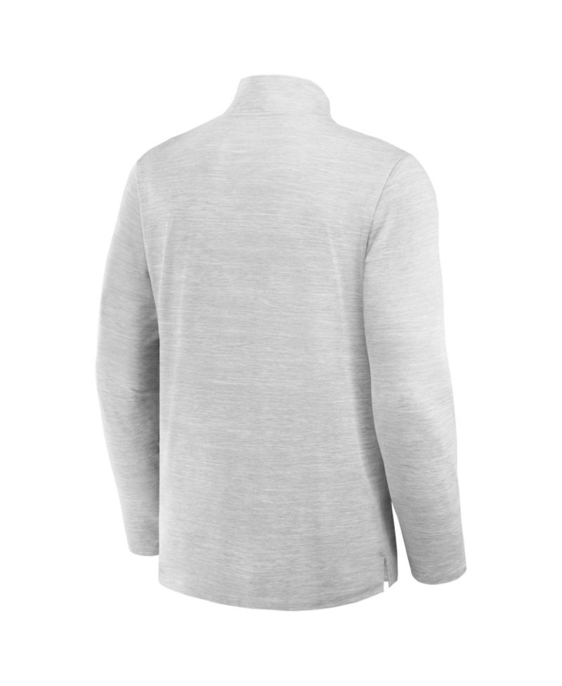 Men's Heather Gray Detroit Lions Clutch Quarter-Zip Pullover Sweatshirt