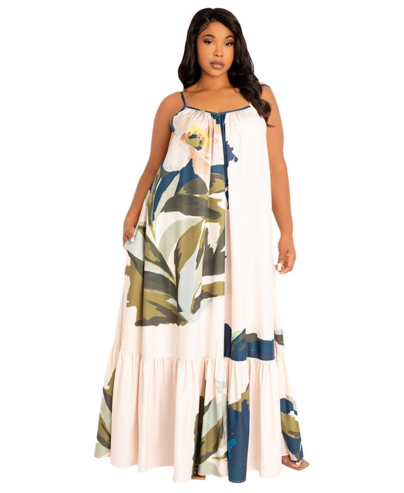 Women's Floral Voluminous Maxi Dress