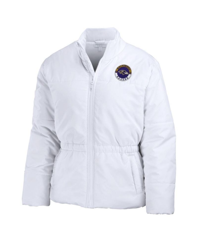 Women's White Baltimore Ravens Packaway Full-Zip Puffer Jacket