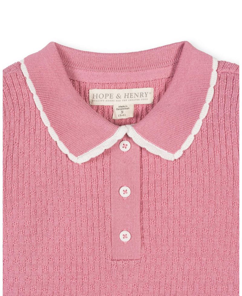 Little and Big Girl's (XXS-L) Organic Peter Pan Collar Sweater Polo