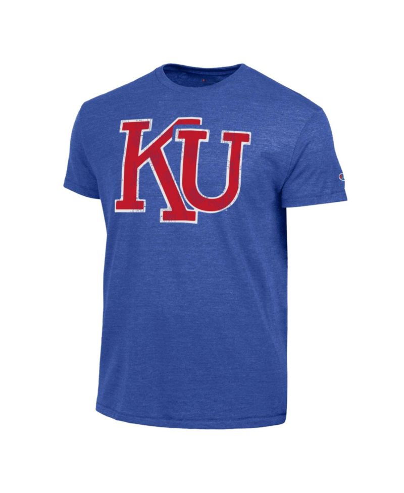 Men's Royal Kansas Jayhawks Triumph Tri-Blend T-Shirt