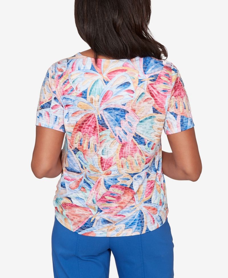 Petite The Royal Treatment Butterfly Wing Tie-Front T-Shirt
