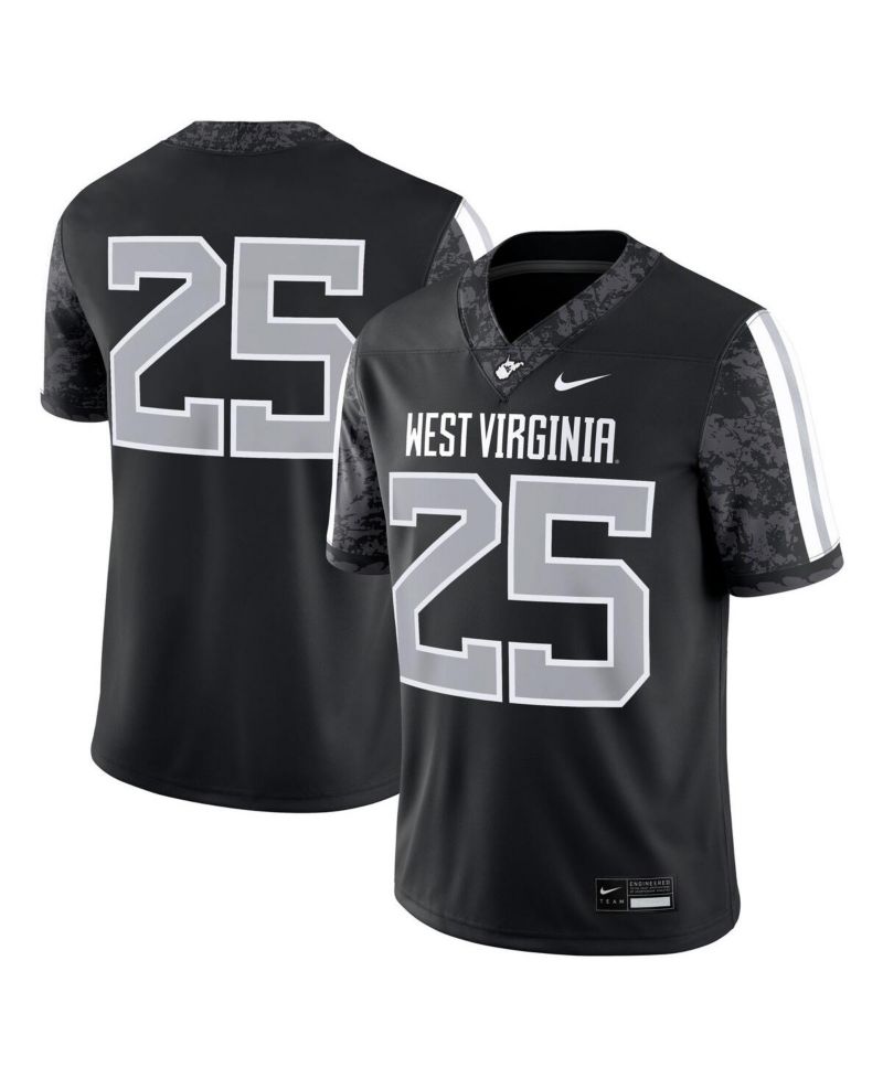 Men's 25 Black West Virginia Mountaineers Alternate Game Jersey