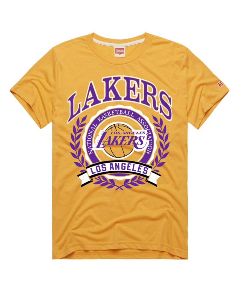 Men's and Women's Gold Los Angeles Lakers Crest Tri-Blend T-Shirt