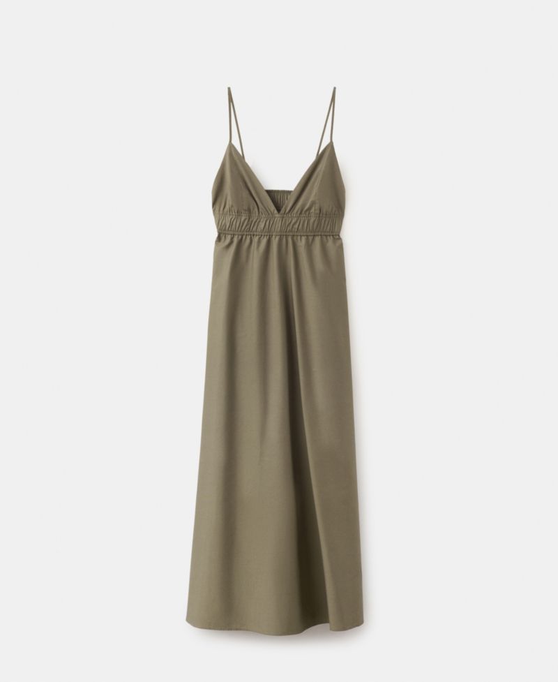 Women's V-Neck Shirred Lyocell Dress