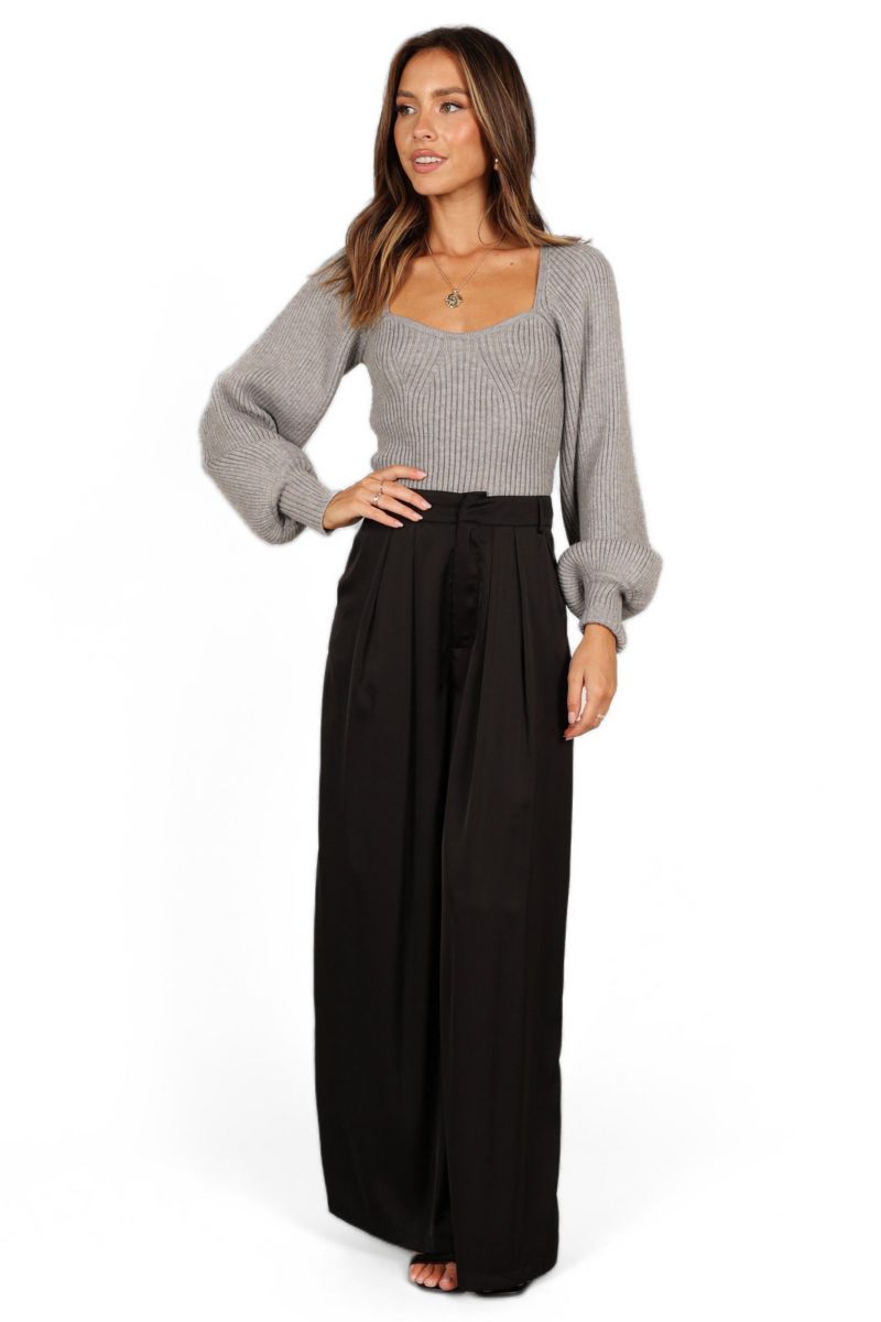 Gia Sweetheart Neck Bell Sleeve Knit Sweater